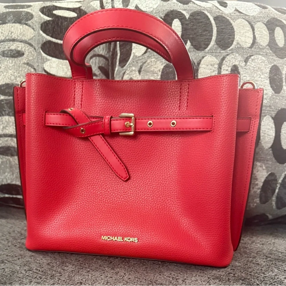 NWT- Michael Kors Red Satchel with Gold Hardware